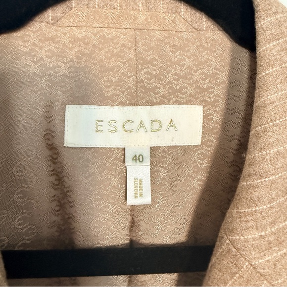 Escada Ermenegildo Zegna Beige Pinstripe Blazer - Picture 3 of 13